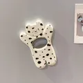 Cute cow pattern bear-shaped magnetic bottle opener and fridge magnet accessory - Black and White