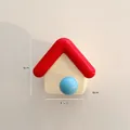 Creative house-shaped adhesive wall hook in red and blue colors, 6x4.5cm variant SKU - Red