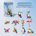 DIY mosaic animal sticker book for kids with 10 geometric patterns, cards and tweezers set - Cute Animals