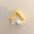 Creative yellow house-shaped wall hook with dimensions 6x4.5x6cm for cute home decor - Yellow