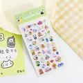 Pegatinas de dibujos animados de cristal en 3D con diseños de panda y oso - Gama de verdes