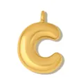 Macro di un ciondolo a lettera C a bolla placcato oro lucido per gioielli fai-da-te - Lettera C(YK300-C)