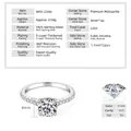 Luxuriöser 2,0 Karat Moissanit Solitär Verlobungsring aus poliertem S925 Sterlingsilber - US-Größe 4 / Klassischer Vier-Krallen-Ring (Silber)