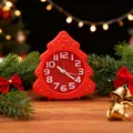 Red Christmas tree shaped analog alarm clock for kids students festive desktop gift. - Christmas Tree / Red Christmas Tree