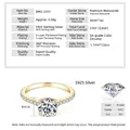 2 Karat Moissanit Ring aus 925er Sterlingsilber für Damen zur Verlobung - US-Größe 4 / Gold