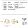 Hochwertige elegante goldene Blumen-Perlenohrstecker aus echtem S925 Sterlingsilber - Hohl Blumen Perlenohrringe / 925er Silber / K Gelbgold