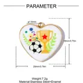 Macro detail of sports heart pendant with dimensions 20x18mm and weight parameters. - Football Trophy (YK350)