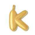 Dettaglio di un ciondolo a lettera K a bolla dorata lucida in acciaio inossidabile - Lettera K(YK300-K)