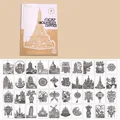 Livre de sculpture sur papier DIY créatif Collection Architecture avec 40 motifs d'art - Collection d'Architecture / Livre Seul
