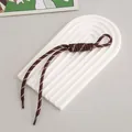 Minimalist brown and white braided nylon phone lanyard with anti-lost loop for bags and keys - Black