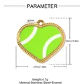 Detailed technical specification of heart tennis ball pendant with size and weight - Tennis (YK353)