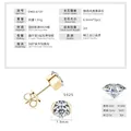 D Color 1ct Moissanite stud earrings in gold-plated S925 sterling silver, bezel set design - Geometric Style (EMO-673Y) / 925 Silver / 1 ct / K-Yellow Gold