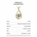 Elegante collar de moissanita infinito relleno de oro de 14k con colgante de gota de agua - Collar Gota de Agua Infinito / Dorado