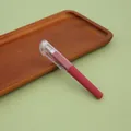 Portable mini gel pen in dark pink with transparent cap for student office use - 0.5mm / Burgundy