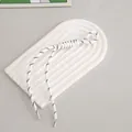 Braided black and white nylon lanyard for phone charm or key attachment accessory - White