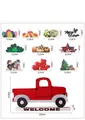 Red truck tabletop ornament with 10 interchangeable seasonal accessories details - Truck Decor Set / Single Set / Red Truck With LED And 10 Icons