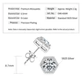 Elegante Moissanit-Ohrstecker in D-Farbe aus S925 Sterlingsilber - Sechseck-Stil / 925er Silber / 1 ct / K-Weißgold