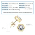 D-Farbe 1 Karat Moissanit-Ohrstecker aus S925 Sterlingsilber für den täglichen Gebrauch - Sechseck-Stil / 925er Silber / 1 ct / K-Gelbgold