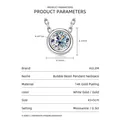 14K goldgefüllte Blasenanhänger-Halskette mit einem 0,3-Karat-Moissanit-Stein - 0,3 ct / Silber