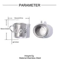 Detailed technical specifications for 3D stainless steel coffee cup pendant charm with weight info - Silver Coffee Cup Style (YK324-1)