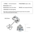 Ohrstecker aus S925 Sterlingsilber mit D-Farbe 1 Karat Moissanit in Dreiecksfassung - Dreieckiger Geometrischer Stil (EMO-643W) / 925er Silber / 1 ct / K-Weißgold