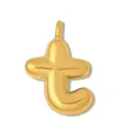 Dettaglio del ciondolo in acciaio inossidabile a forma di lettera t placcato oro - Lettera T(YK300-T)
