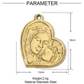 Spécifications détaillées de taille et de matériau pour le pendentif cœur en or mère - Style Cœur Mère et Enfant (YE364) / 1 Pièce