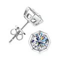 Elegante 1 Karat D-Farbe Moissanit-Ohrstecker aus s925 Sterlingsilber für Damen und Herren - Octagon Geometric Style / 925er Silber / 1 ct / K-Weißgold