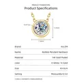 Details zur 14K Gold gefüllten Blasen-Halskette mit 0.5ct Moissanit und Maßtabelle - 0,5 ct / Gold