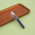 Portable mini gel pen featuring a dark blue barrel and transparent cap for daily use - 0.5mm / Dark Blue