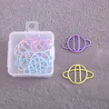 Creative macaron-colored planet-shaped paper clips in a clear box for office stationery - Planet Style / 10 Pieces Pack