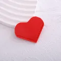 Red PU leather heart-shaped bookmark and book corner protector for students reading - Red