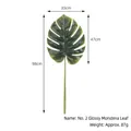 Großes künstliches Monstera-Blatt mit Maßen 98x35cm für die Heimdekoration - Nr. 2 Stil (Glänzend) / Dunkelgrün