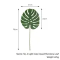 Künstliches Monstera-Blatt Nr. 3 in Hellgrün mit 70cm Gesamtlänge und ca. 45g Gewicht - Nr. 3 Stil (Glänzend) / Hellgrün