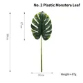 Realistisches künstliches Monstera-Blatt für tropische Deko, Gesamthöhe beträgt 98 cm - Nr. 2 Klebebeschichteter Stil / Dunkelgrün