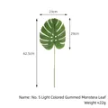High-quality No.5 light green artificial Monstera leaf with rubber coating 62.5cm length - No.5 Style (Glossy) / Light Green