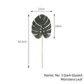 Artificial Monstera leaf No. 5 dark green glue-coated finish 62.5cm length 22g weight - No.5 Style (Glossy) / Dark Green