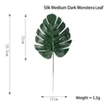 Dunkelgrünes künstliches Monstera-Blatt aus Seide, 35,5 cm hoch, für Dekoration. - Mittlerer Seidenstil / Dunkelgrün