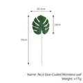 Artificial green Monstera leaf with 59cm stem and latex coated texture - No.6 Style (Glossy) / Green