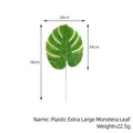 Extra large artificial Monstera leaf stem for tropical Hawaiian home decor, 58cm length - Extra Large Style (Glossy) / Green