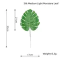 Feuille de Monstera en soie vert clair, tige de 35cm, largeur 17cm - Style Moyen en Soie / Vert clair