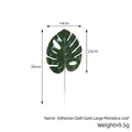 Artificial dark green Monstera leaf stem for tropical home decor, dimensions 19x39cm - Large Style (Glossy) / Dark Green