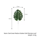 Artificial dark green Monstera leaf medium size with lifelike texture for home decor - Medium Style (Glossy) / Dark Green