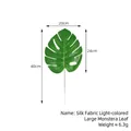 Large artificial monstera leaf made of silk cloth with 40cm length for home decor. - Large Style (Matte) / Light Green