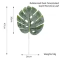 Grande feuille de Monstera artificielle vert foncé avec trous réalistes, 47 cm de long - Style Revêtement Colle Très Grand avec Trous / Vert foncé