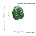 Grande feuille de Monstera artificielle en soie longueur totale 58 cm info - Style en Soie Très Grand / Vert foncé