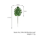 No.3 mini silk monstera leaf artificial plant with 21.5cm stem for home decor - No.3 Mini Style (Matte) / Green