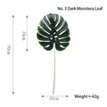 Feuille de Monstera deliciosa artificielle vert foncé de 70 cm de hauteur totale - Style Revêtement Colle Foncé No. 3 / Vert foncé