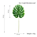 Feuille de Monstera artificielle n° 3 vert clair, longueur 70 cm pour décoration - Style Revêtement Colle Clair No. 3 / Vert clair