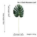 Feuille de Monstera artificielle vert foncé 70cm pour décoration - Style Revêtement Colle Foncé No. 4 / Vert foncé